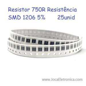 Resistor 750R Resistência SMD 1206 5% 25unid
