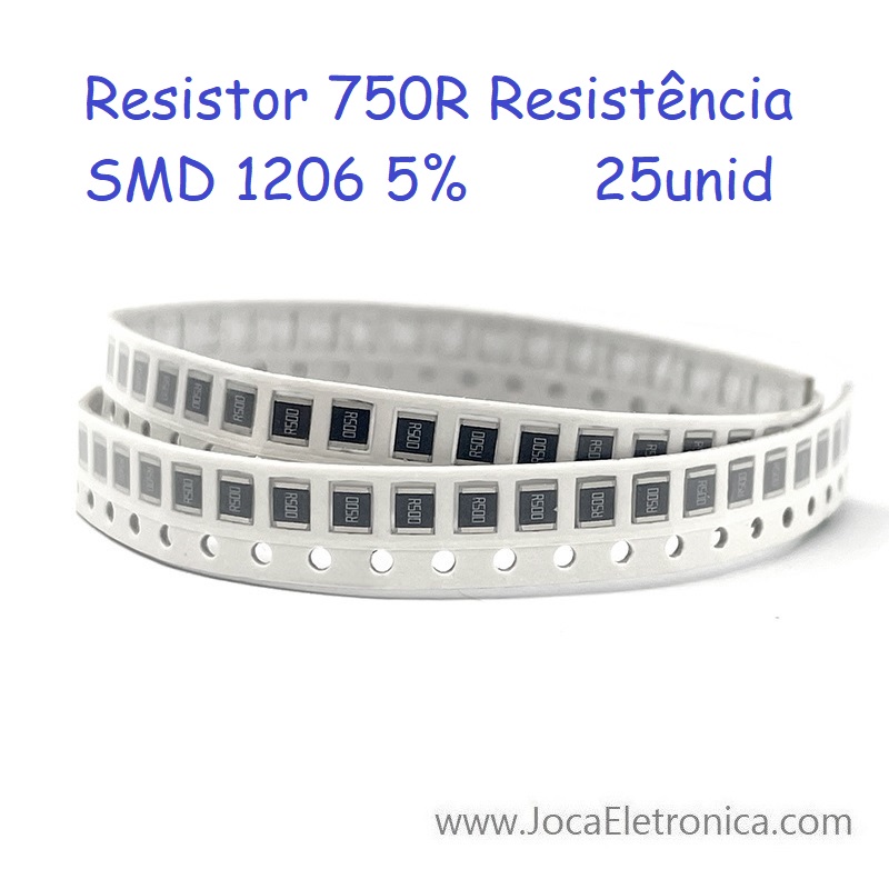 Resistor 750R SMD 1206 5% 25unid