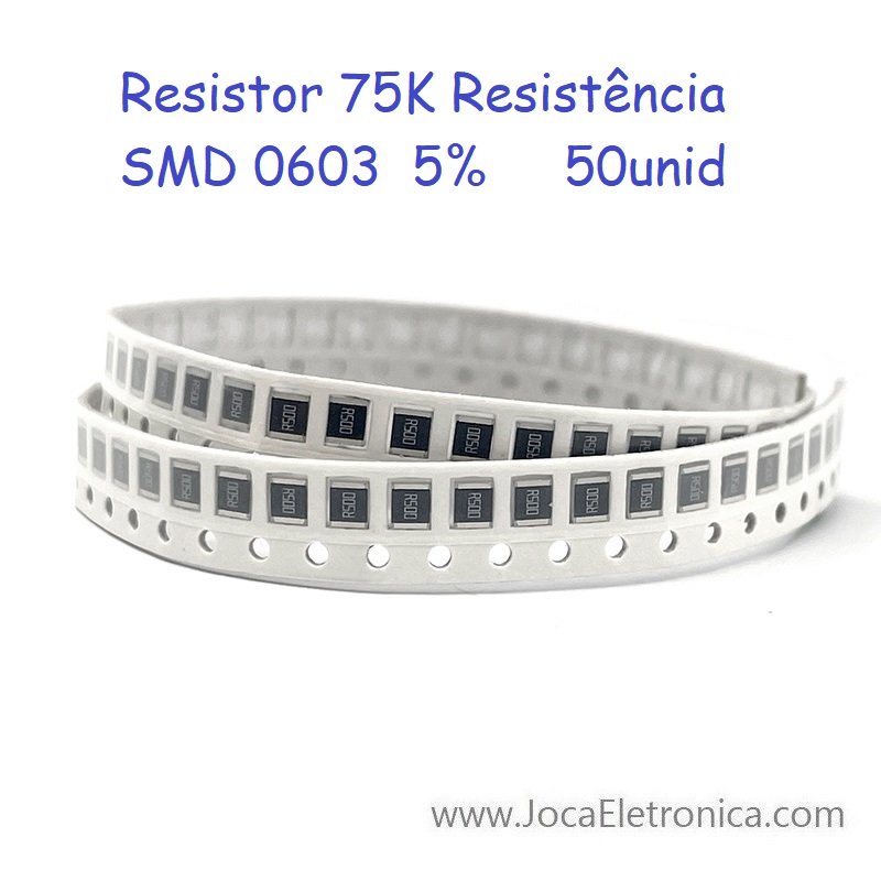 Resistor 75K SMD 0603 5% 50unid