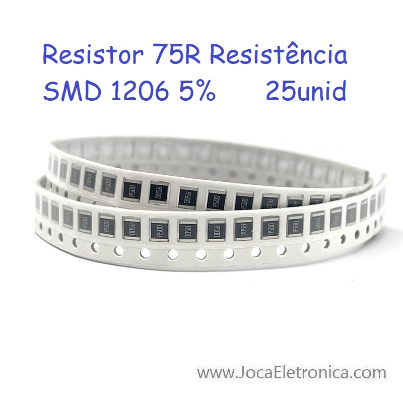 Resistor 75R SMD 1206 5% 25unid