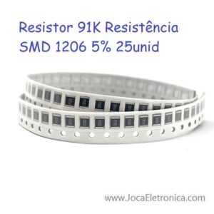 Resistor 91K Resistência SMD 1206 5% 25unid
