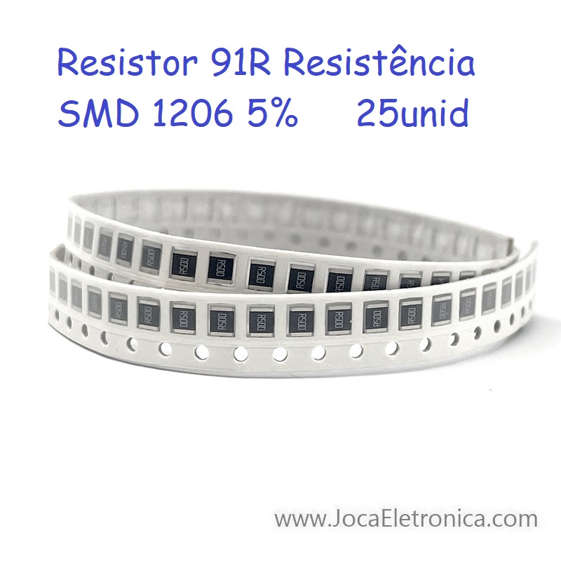 Resistor 91R SMD 1206 5% 25unid