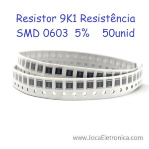 Resistor 9K1 Resistência SMD 0603 5% 50unid