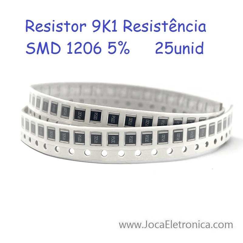 Resistor 9K1 SMD 1206 5% 25unid