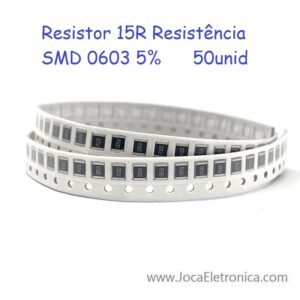 Resistor 15R Resistência SMD 0603 5% 50unid