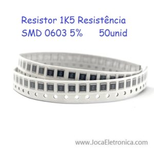 Resistor 1K5 Resistência SMD 0603 5% 50unid