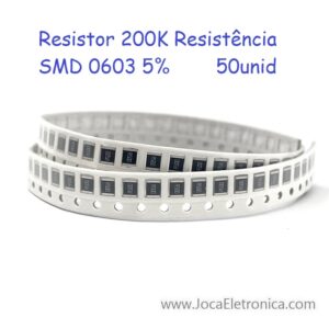 Resistor 200K Resistência SMD 0603 5% 50unid