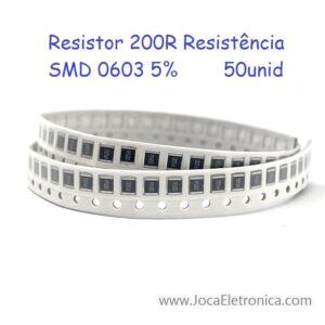 Resistor 200R Resistência SMD 0603 5% 50unid