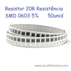 Resistor 20R Resistência SMD 0603 5% 50unid