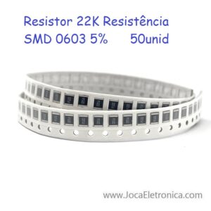Resistor 22K Resistência SMD 0603 5% 50unid