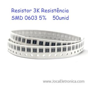 Resistor 3K Resistência SMD 0603 5% 50unid