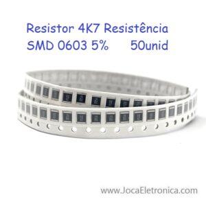 Resistor 4K7 Resistência SMD 0603 5% 50unid