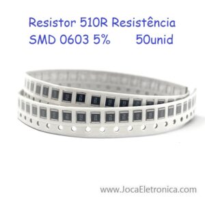 Resistor 510R Resistência SMD 0603 5% 50unid