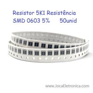 Resistor 5K1 Resistência SMD 0603 5% 50unid