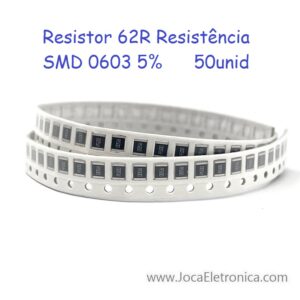 Resistor 62R Resistência SMD 0603 5% 50unid