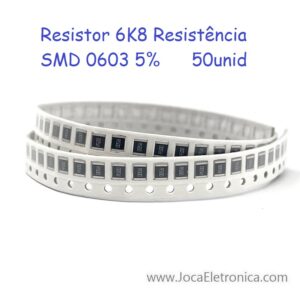 Resistor 6K8 Resistência SMD 0603 5% 50unid