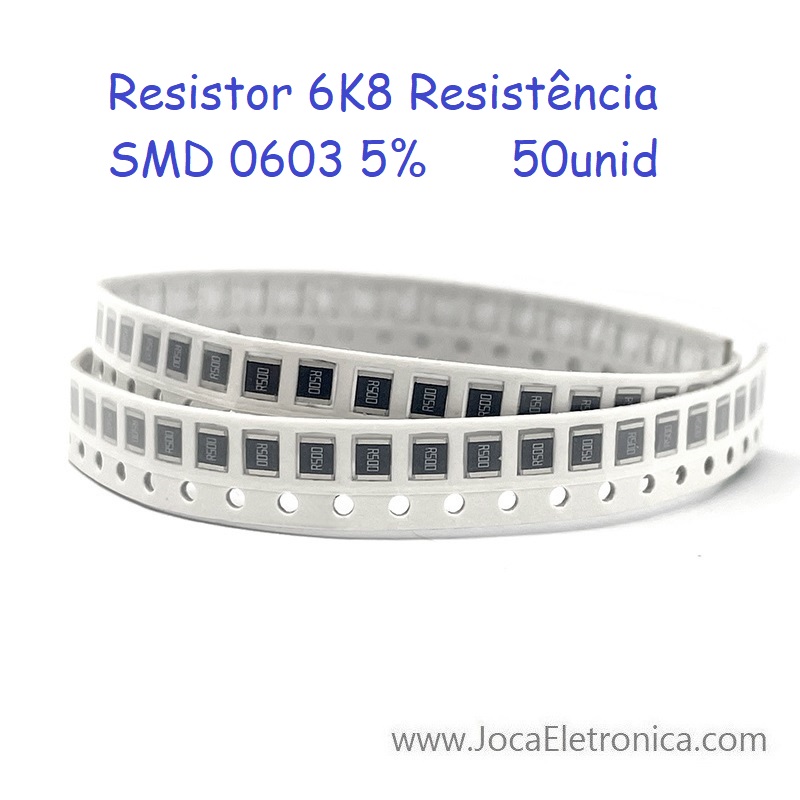 Resistor 6K8 SMD 0603 50unid