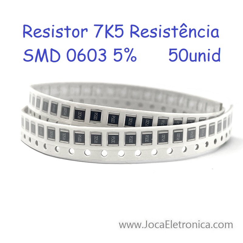 Resistor 7K5 SMD 0603 5% 50unid