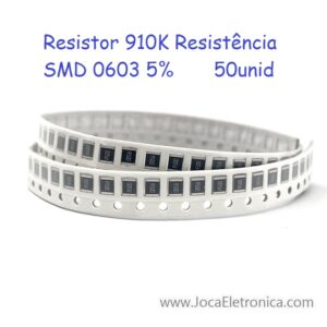Resistor 910K Resistência SMD 0603 5% 50unid