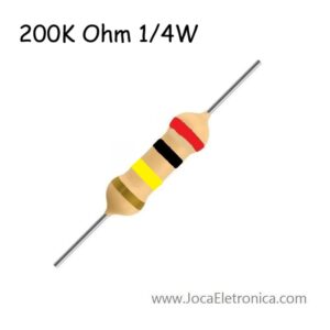 Resistor / Resistência 200K Ohm 1/4W carbono 5%