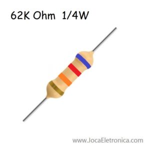 Resistor / Resistência 62K Ohm 1/4W carbono 5%
