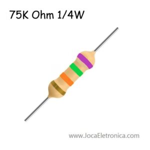 Resistor / Resistência 75K Ohm 1/4W carbono 5%