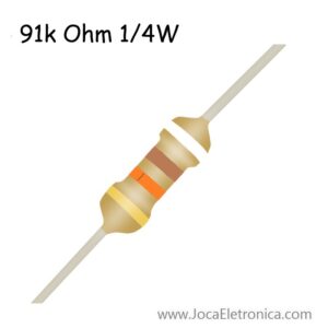 Resistor / Resistência 91K Ohm 1/4W carbono 5%