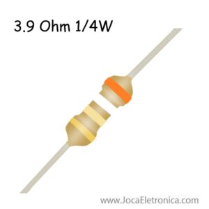 Resistor / Resistência 3.9 Ohm 1/4W carbono 5%