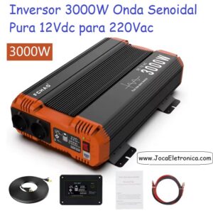 Inversor 3000W Onda Senoidal Pura 12Vdc para 220Vac