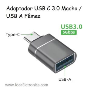 Adaptador USB C 3.0 Macho / USB A Fêmea