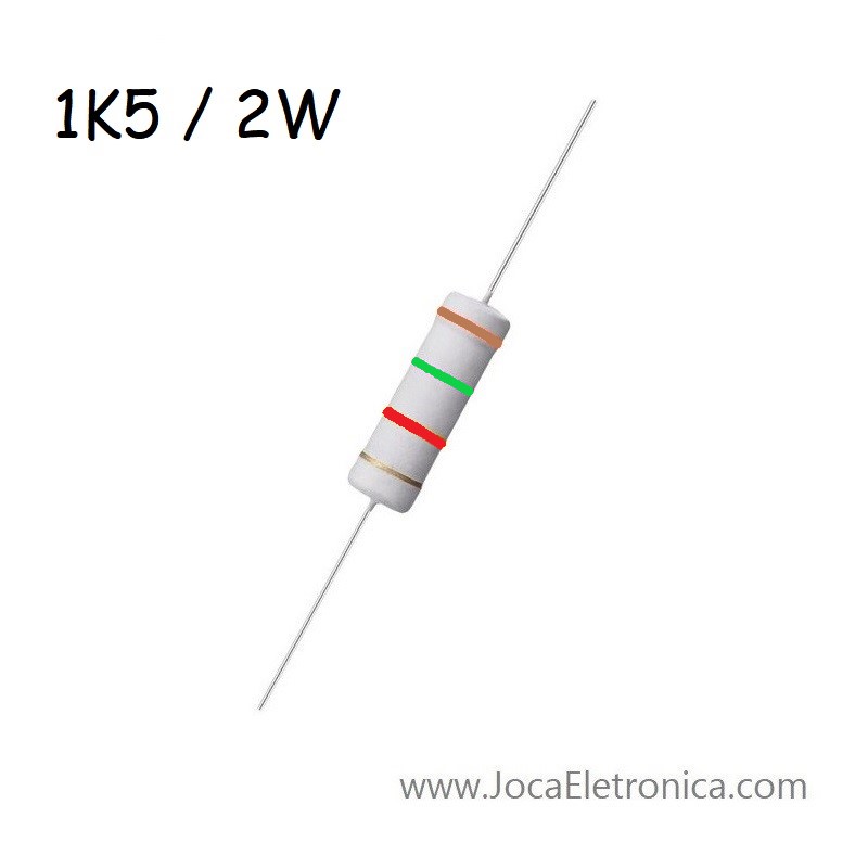 Resistor / Resistência 1K5 Ohm 2W Filme Metal 5%