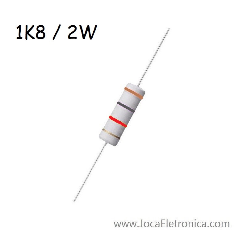 Resistor / Resistência 1K8 Ohm 2W Filme Metal 5%