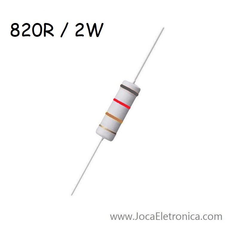 Resistor / Resistência 820R Ohm 2W Filme Metal 5%