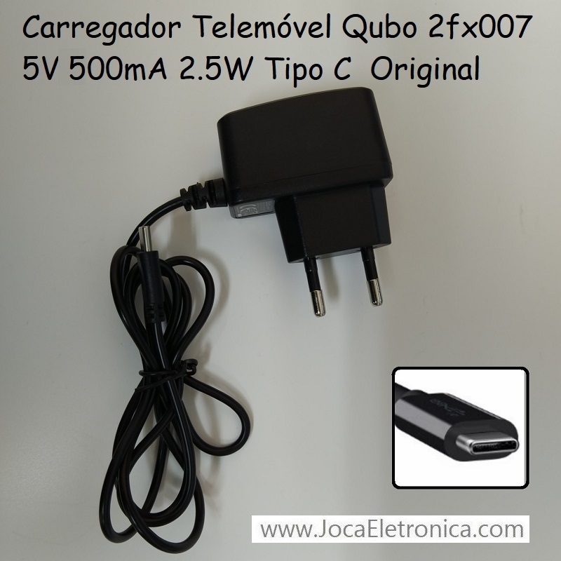 Carregador Telemóvel Qubo 2FX007 5V 500mA 2.5W TipoC