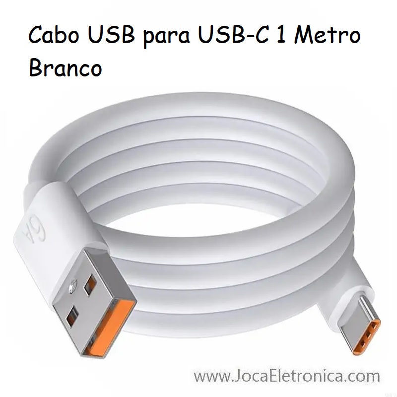 Cabo USB para USB-C 1 Metro Branco
