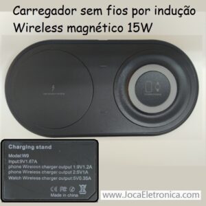 Carregador sem fios por indução Wireless magnético 15W