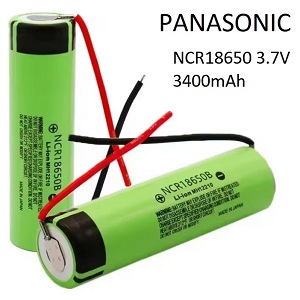 Bateria Lítio PANASONIC NCR18650B 3400mAh 3,7V