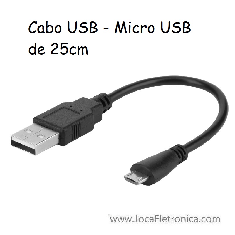 Cabo USB - Micro USB de 25cm