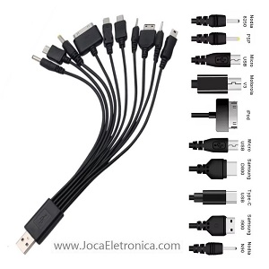 Cabo USB Multi Adaptador para 10 Saídas